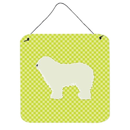 Carolines Treasures Komondor Checkerboard Green Wall or Door Hanging Prints BB3855DS66